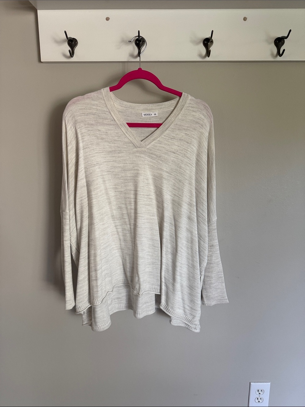 Mersea Heathered Cream V-Neck Knit Catalina